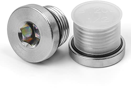 Tapa Roscada Hexagonal, SRJQXH 2 Piezas 1/2 Acero Carbono Tapon Radiador Calefaccion, Apto para Sellar Tuberias