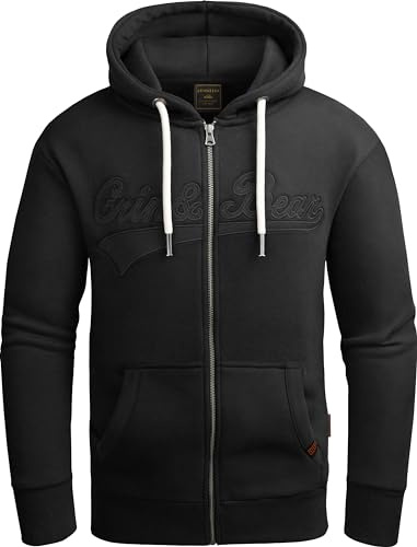 Grin&Bear Hoodie Herren Sweatshirt mit Reißverschluss GEC604