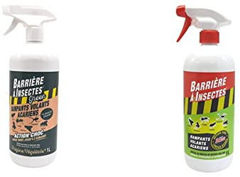 BARRIERE A INSECTES GREEN Vaporisateur contre les Insectes Rampants, Volants, Acariens, Actif d'origine végétale, Prêt à l'emploi, 1L & Vaporisateur contre les Insectes Rampants, Volants, Acariens, 1L