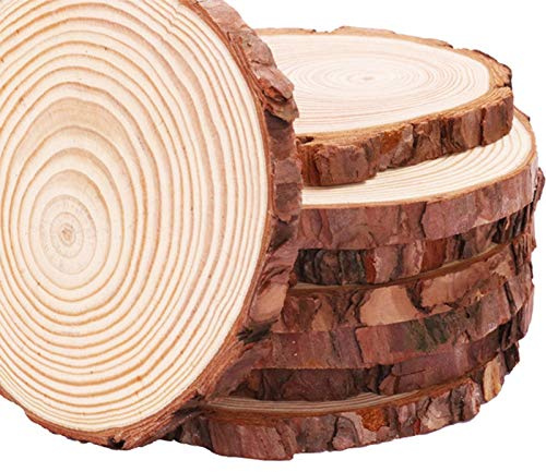 LOOR 10 Pcs/Lot Pine Wood Chips Cut Pieces Sheet Wood Log Rustic Decoration Wedding Centerpieces Vintage Country Style
