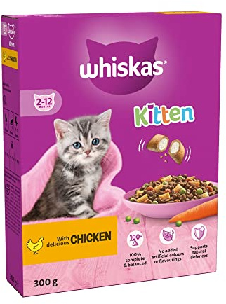 WHISKAS 2-2mths Cat Complete Dry with Chicken 300g
