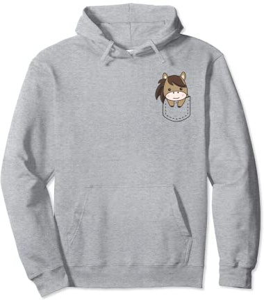 Pferd im Beutel, lustige Pferde im Brustbeutel, süße Pferde Pullover Hoodie