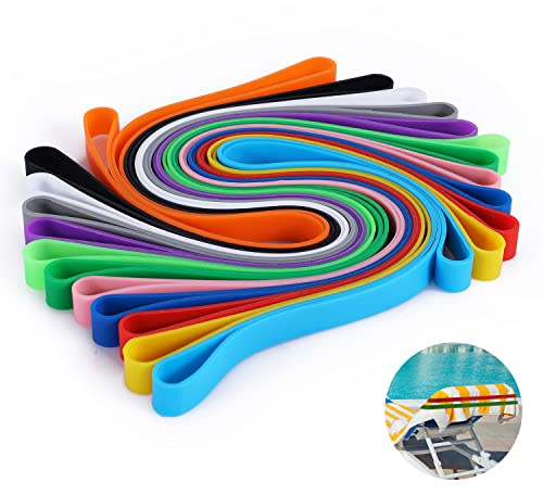 12 Stück Strandtuchhalter Clips, dehnbar Strandtuchhalter Handtuchbänder für Strandkörbe Bunte Handtuchbänder Strand für Strandkörbe Pool-Schwimmurlaub Strandzubehör