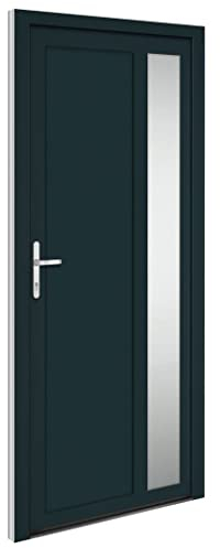 vidaXL Haustür, Tür mit verstellbarer Scharniere, Eingangstür mit einem 5 Pilzkopfverriegelungen, Vordertür Wohnungstür, Anthrazit PVC