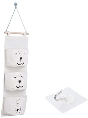TUKNN Bolsa Colgante Baño, Bolsa Colgante Pared, Organizador de Tela para Colgar Baño, Organizador Taquilla, Bolsa de Almacenamiento Colgante Pared con 3 Bolsillo, para Dormitorio Baño Cocina