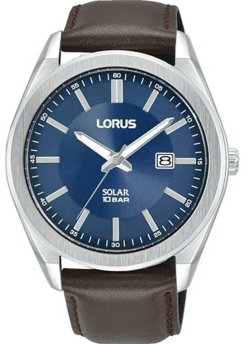 Lorus Sports Solar 100m (42.5mm) Blue Sunray Dial/Brown Leather RX357AX9
