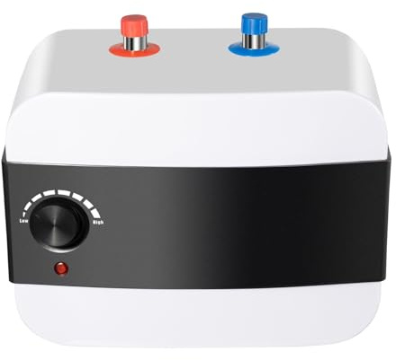 FUNYSF Chauffe-eau 1500W Moderne, Compact, 6 Litres, Blanc, S-6288, Montage Mural, 65°C, 360L/h, ABS, Acier Inoxydable 304/314, Filaire, Bouilloire pour Cuisine, Salle de Bain et Hôtels