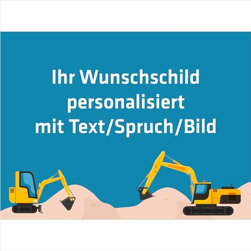 INDIGOS UG - Aluverbundplatte Schild - Beruf - Baugeräteführer - 20x15 cm - Firmenschild - wetterfest personalisiert mit Foto, Logo und Text - individuelle Schilder für Tür, Wand, Büro Garage