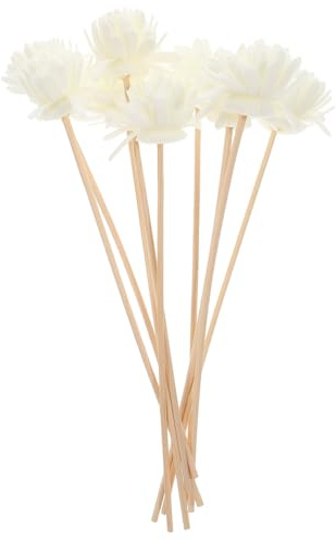 WOFASHPURET 10 Piezas Varillas Difusoras De RatáN, Palos De Caña para Difusor De Aroma, Flores De Crisantemo para Aceites Esenciales, Ambientador Natural para Hogar, Oficina, Dormitorio Y Bodas