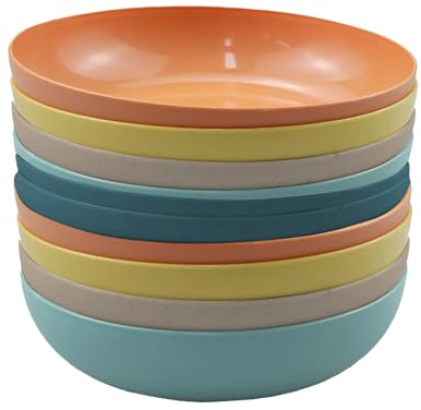 suaywo Lot de 10 assiettes en plastique incassable de 14,5 cm - Assiettes plates incassables en plastique PP - Réutilisables - Micro-ondes et lave-vaisselle - Pour enfants et adultes