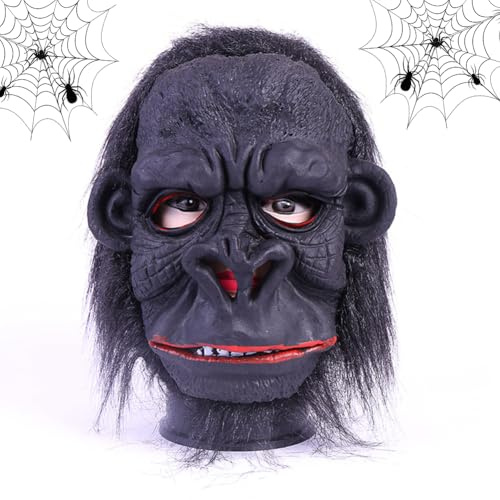 Masque d'Halloween XNAUVOI Gorille Masques d'horreur pour Adulte Enfants Latex Masque Gorille Effrayant Cosplay Masque pour Halloween Carnaval Fête Déguisement Cosplay Décorations