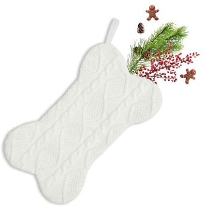 Tanant Weihnachtsstrümpfe, Knochen, Weihnachtsdekoration, Socke, Gestrickter Weihnachtsstrumpf, Weihnachtsbaumstrumpf, Ornamente, Geschenktüten, Gestrickte Weihnachtsstrümpfe für (weiße