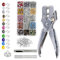Juego de 700 ojales, ojales de 5 mm, alicates para ojales, juego con herramientas de instalación, 12 colores, alicates de ojales para lonas, zapatos, ropa, bolsos, manualidades