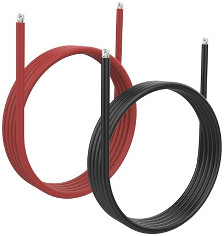 XMSJSIY 10 AWG Batterie Elektrisches Kabel Rot & Schwarz Kupferdraht 10 Gauge Draht Silikon Elektrisches Kabel für RC Auto Marine Batterie Klemmkabel (1 M / 3.28 FT)