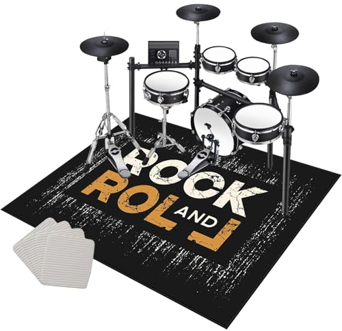Schlagzeugteppich 200 x 180 cm Drum Teppich Schlagzeug Teppich Trommel Teppiche Musikinstrumente Bodenmatte Schallschutzdecke Für Bass Drum Snare Schlagzeugmatte Trommelteppich Schallschutz Teppich