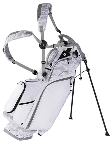 Sun Mountain Herren Eclipse 3.5 LS Leichte Stand-Golftasche 4-Wege-Top - 11 Taschen, X Fit Dual Strap System, Push & Electric Cart kompatible Kompressionsbasis, Modell 2025 - Snow Camo-White
