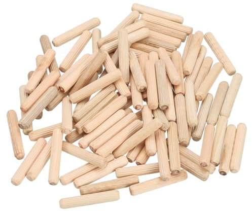 QUARKZMAN 100Pcs 5/16 x 1-3/4 Clavijas De Madera, Varillas De Madera, Clavija Estriada Para Muebles Y Carpintería, Clavijas De Madera Estriadas Para Manualidades Y Proyectos DIY