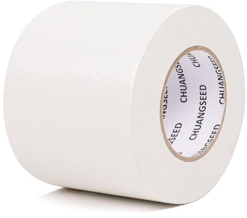 CHUANGSEED 1Rollen Panzertape weiß 50m x 100mm –extra stark, panzerband weiß Gewebe-Klebeband Wasserdichtes Reparaturband für innen & außen gewebeverstärktes Reparaturband