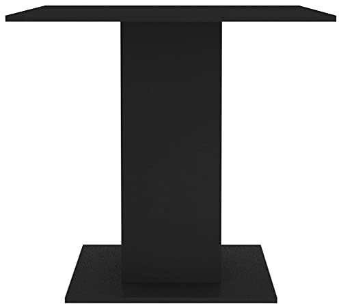 80x80x75 Cm Engineered Wood Chipboard Table, Simple Elegance, Stable and Durable Square Black Dinner Table for Family Dinners, Easy to With Damp Cloth, Bring Air of