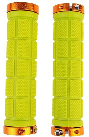 Milisten 1 Coprisella per Manubrio Bici Gomma Antiscivolo Design con Chiusura Vite Comfort e Assorbimento Urti Adatto per Mountain Bike Giallo
