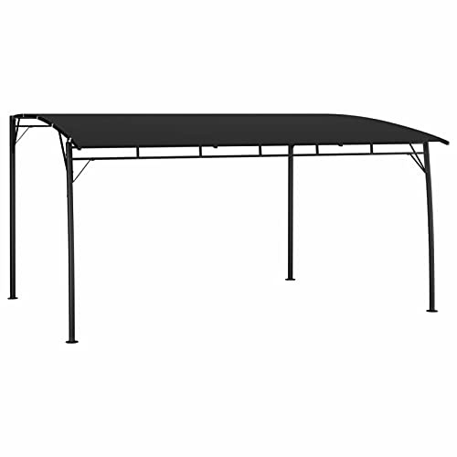 Gazebo bioclimatico da giardino per pergola, 4 x 3 x 2,55 m, colore antracite, perfetto per la protezione solare del cortile, elegante copertura per pergola in vendita su gazebo da giardino