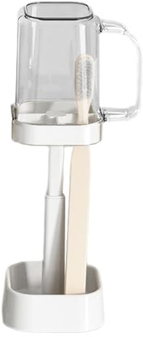 Porta di spazzolino da denti con coperchio, protezione della polvere per spazzolini da denti - portatile impermeabile con 3 compartimenti manico per il gruppo adesivo per il bagno