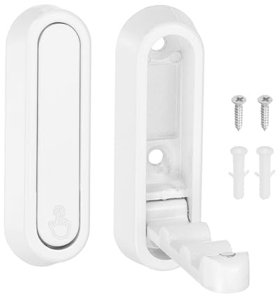 sourcing map 2Pcs Folding Coat Hooks, 2.87 Heavy Duty Foldable Wall Hooks Round Wall Mounted Towel Hook Space-Saving for Bathroom Kitchen Entryway Closet, Matte White