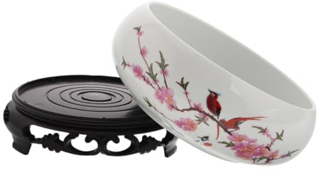 FONDOTIN Ciotola Porcellana Per in Drenaggio Per Piante Acquatiche Ciotola Per Ninfee Contenitore Per Piante Decorazione Per Bonsai