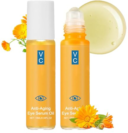 2 st VC Lutein anti-rynk serumolja med rollerball, lutein ögonserum, anti-aging stramande & utjämnande ögonserumolja mot mörka cirklar, påsar och svullnad