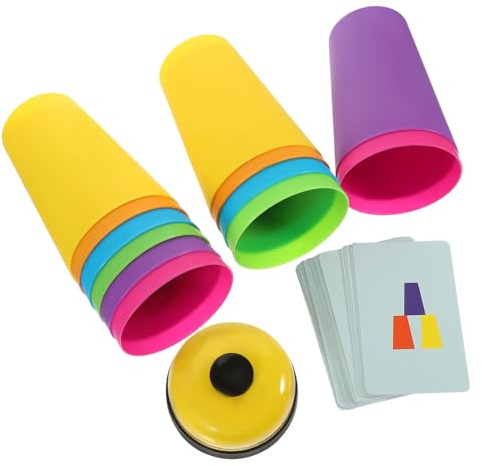 FIXOSHEE Schnelles Becher Spielzeugset für Kinder mit Pädagogischem Lernspielzeug Leichte Kunststoff und Eisenkonstruktion für Reaktionstraining und Familienpartys