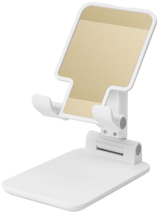 Plain Yellow Colored Paper Texture Foldable Cell Phone Stand Adjustable Angle Height Desktop Portable Cellphone Cradle Compatible With All Smartphone White-Style