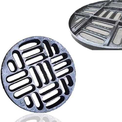 MACAGGTNTU 12 Inch Round Drain Grate Replacement Heavy Duty Trench Drain Cover Cast Iron Sewer Cover Grates Black Floor Drain Cover For Outdoor(30x3cm-11.8x1.2in)