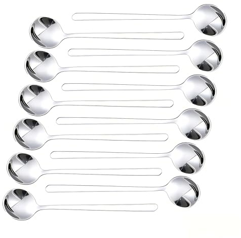 Teaspoons Set of 12, Stainless Steel Tea Spoon for Coffee & Dessert, Dishwasher Safe, Small Spoon Set for Home Kitchen & Restaurant (13.2 cm / 5.19 in)