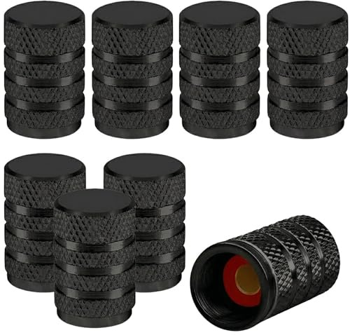 8 Piezas Tapones de Válvula de Aluminio Universales, Negro Tapones Valvula Coche de Rueda para Neumáticos de Coche, Camiones, SUV, Motocicletas y Bicicletas