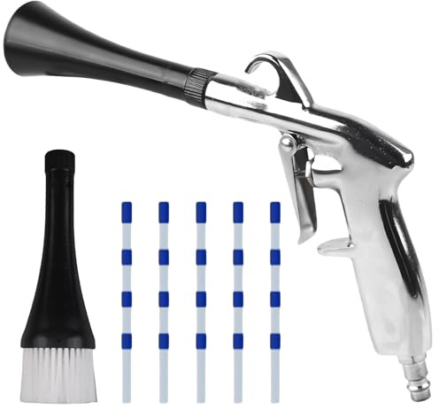 Rengöringspistol med tryckluft, kompressor torr utblåspistol 6–9 bar med 5 slang, sprutning högtryck, luftpistol, tryckluftspistoler, spraypistol för smuts och damm från bil (svart)