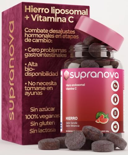 Gominolas de Hierro Endosomal 100% VRN Sin Azúcar con Vitamina C - 60 Gummies de Alta Absorción Sin Molestias Digestivas - Menopausia Perimenopausia Embarazo Reglas Abundantes Anemia Energía Vitalidad