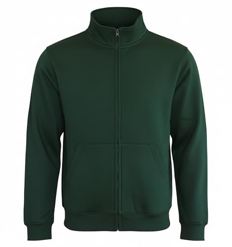 ROCK-IT Apparel I Chaqueta para Hombre sin Capucha I Sudadera Premium con Cremallera y Cuello Alto [S-5XL] Chaqueta Jersey para Ocio o Trabajo I Tejido Suave I Gris Esmalte Verde Large
