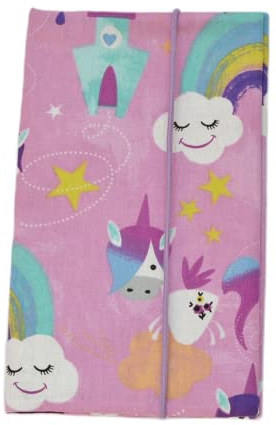 Windeltasche WickeltascheEinhorn Regenbogen türkis lila Punkte Mädchen (Geburtsgeschenk Mamageschenk)