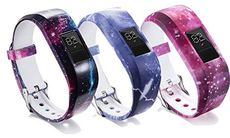 RuenTech Kinder-Ersatzarmband Kompatibel mit Garmin Vivofit Jr. 2, Kinder-Fitnessarmband, In Kinder-Größe, Verstellbar, Aus Silikon (3Pack-C)