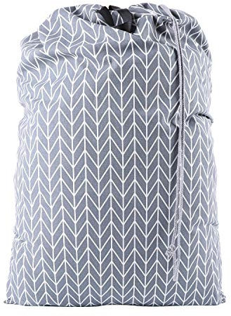 Swisselite Sac à linge robuste avec cordon de serrage et sangle, 71,1 x 101,6 cm, sac de voyage pour linge sale et maison, 6 couleurs Parallelogramme gris.