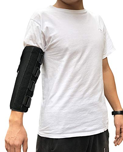 Estabilizador inmovilizador de férula para atrapamiento del nervio cubital y síndrome del túnel cubital, soporte nocturno ajustable para el codo, mantiene el brazo recto para dormir (M)