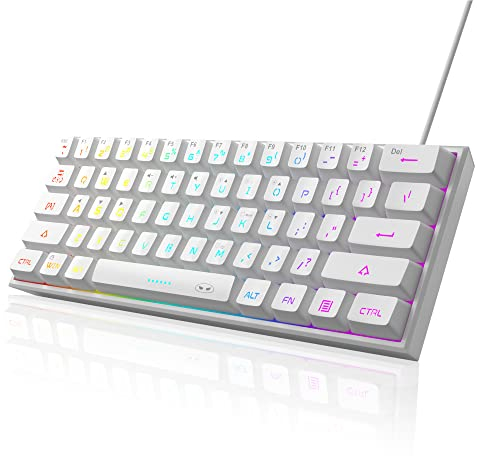 MageGee Waterproof Mechanical Feeling 60% Gaming Keyboard,Ultra-Compact Mini 61 Keys Keyboard RGB Backlit
