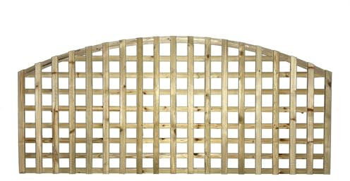 Premier Arch 6x2ft (W: 6ft x H: 2ft) Frameless Rough-Sawn Square Trellis Pressure-Treated Garden Panel with 60-70mm Privacy Squares Fence Topper/Wall Art Width 1828mm x Height: 600mm