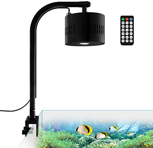 Lominie LED Aquarium Beleuchtung, 70W Dimmbares Vollspektrum Plant Lampe Asta 120 Klemmeleuchte mit Schwanenhals, für Algen, Seegras, Fisch