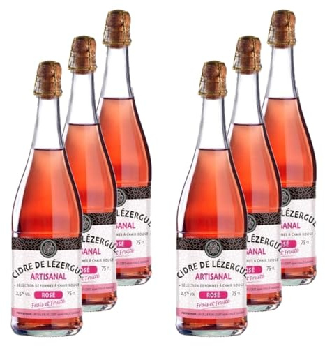 Lot 6x Cidre de Lézergué artisanal rosé - Bouteille 750ml