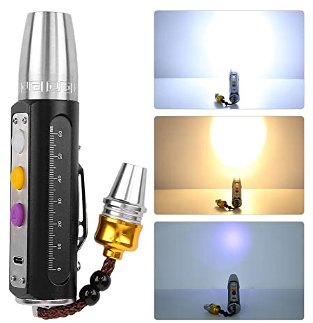 Yuehuamech Jade Appraisal Flashlight Portátil 3 LEDs Expert Torch USB Rechargeable Jewelry Flashlight Gems Identification Lights for Appraisal Diamond Jewelry Testing Tool