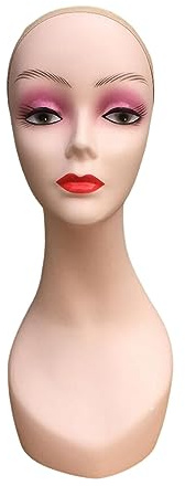 Fonowx Tête de Mannequin, Femmes Perruque Tête Mannequin, Tête de Perruque, Tête Stand Perruque Présentoir, pour Fabrication D'affichage de Perruques, Styling, Boucles D'oreilles, Chapeaux, Style un