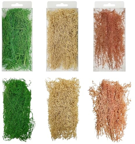 Woohome 3 Pack DIY Miniatur Static Grass Tuft Miniatursträucher Büsche Modell Bäume Bush für Miniatur Tabletop Spiele Modelleisenbahn Geländebau (Light Colour Series)