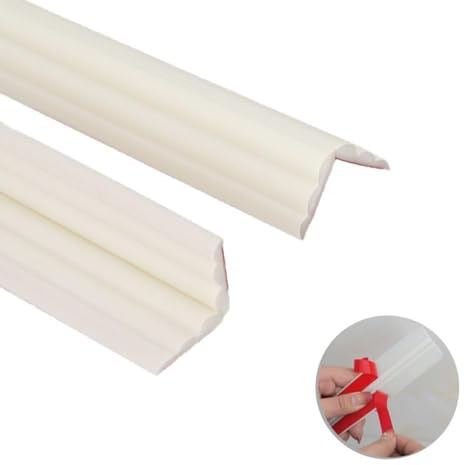 5M Revêtements d'angle Autocollant Corniere TPE Protection d'angle Bordure d’angle de Mur Plinthe Souple Bande de Finition pour Plans de Travail,Carrelage,Coin de Mur,Meubles,40mm(20mm+20mm)