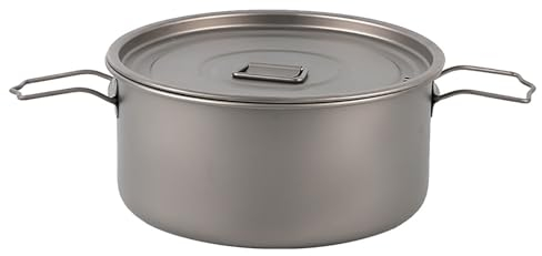 GAUDIO Gavetta Scout in Titanio, Set da Cucina da Campeggio con Manico Pieghevole, Pentole Campeggio per Picnic All'aperto con Zaino in Spalla (Size : 2.1L)